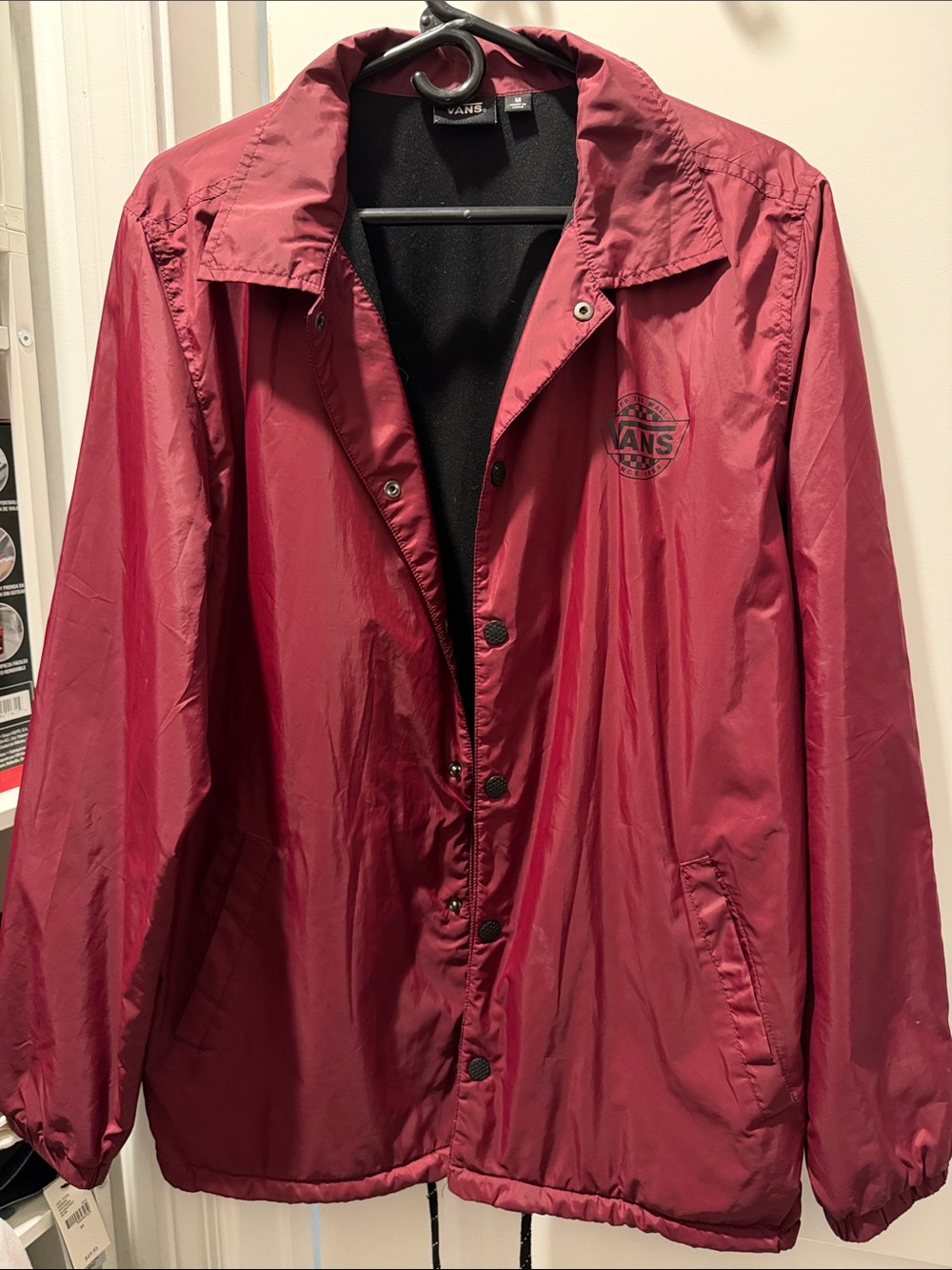 Vans Burgundy Snap-Front Coach Jacket